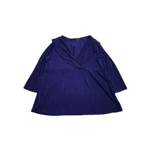 Lily by Firmiana Womens Purple Tunic Top Long Sleeve Size 4X Plus Pretty Vintage